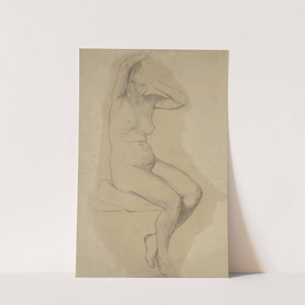Sitzender weiblicher Akt (Quellnymphe) by Otto Scholderer