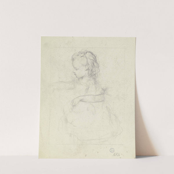 Sitzendes Mädchen im Profil nach links by Otto Scholderer