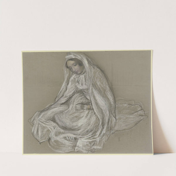 Sitzendes Mädchen in weißem Kleid by Maurice Denis