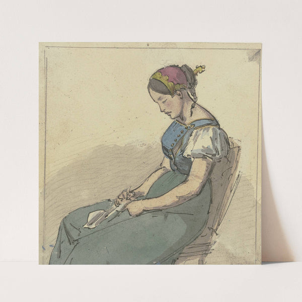 Sitzendes Mädchen, schlafend by Jakob Fürchtegott Dielmann