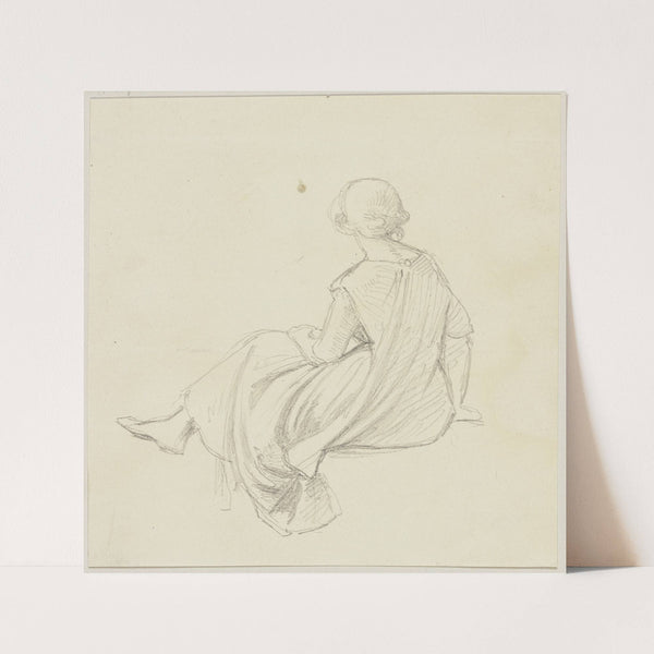 Sitzendes Mädchen, von hinten gesehen by Jakob Becker