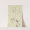 Six bust sketches by Alfred Rudolph Waud