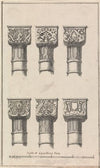 Six Capitals of Columns in the Court of Lions in the Alambra of Granada