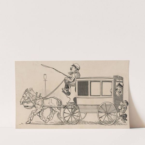 Six comic strip frames of two chivalrous men with woman in rain storm Pl.6 (1897) by Franklin Morris Howarth