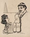 Twelve comic strip frames of Arabic woman running away with young man after argument with her father Pl.7