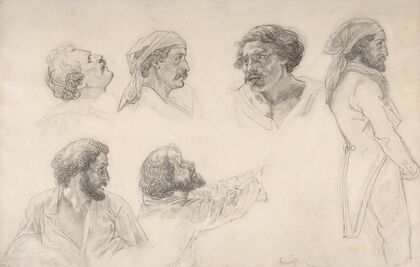 Six studies for Corréard and Savigny in the ‘Raft of the Medusa’
