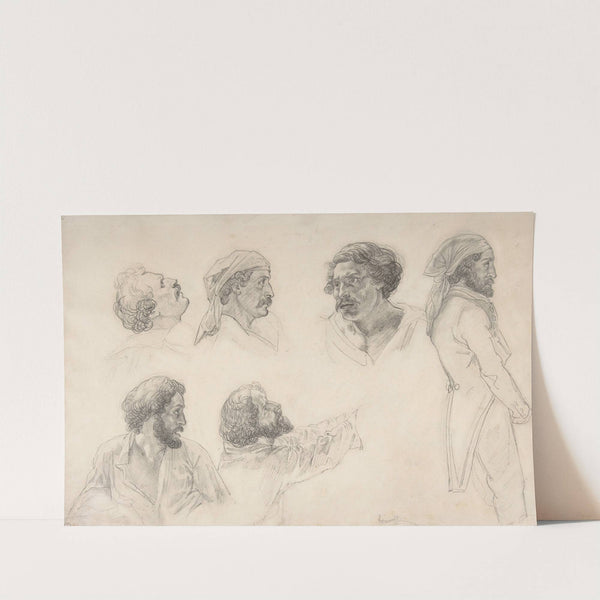 Six studies for Corréard and Savigny in the 'Raft of the Medusa' by Théodore Géricault