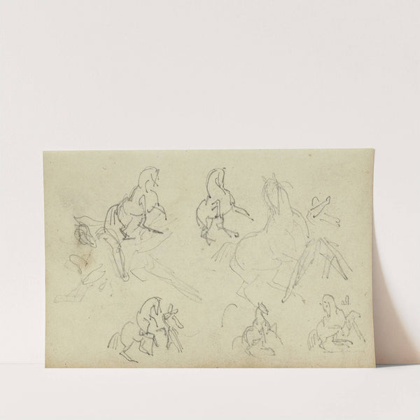 Six studies for man beside a rearing horse by Théodore Géricault