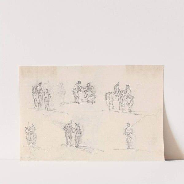 Six Studies of Figures on Horses by Sawrey Gilpin