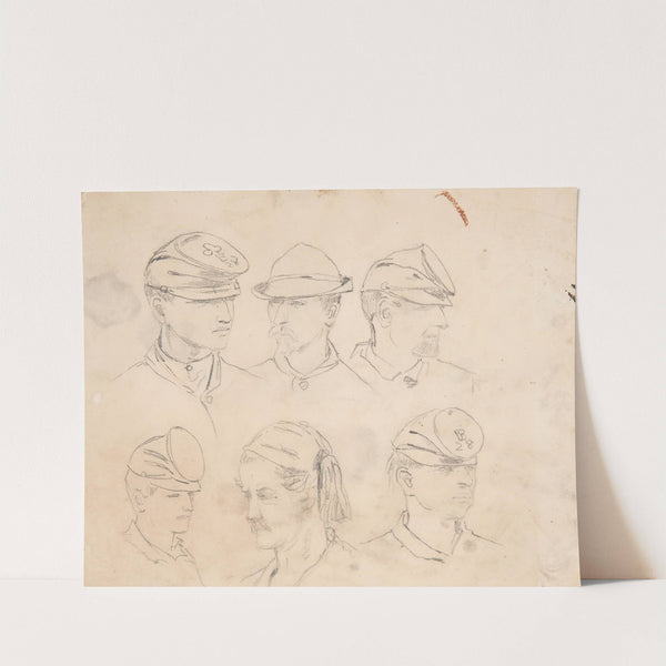 Six Studies of Soldiers' Heads by Winslow Homer