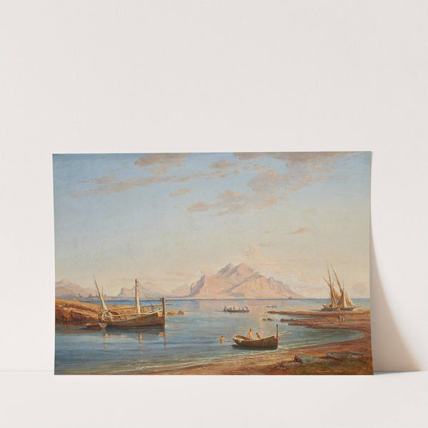 Sizilianische Küstenlandschaft mit Blick auf den Monte Pellegrino (1889) by Robert Kummer