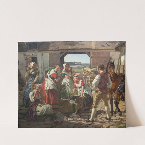 Sjællandske høstpiger ved en brønd (1850) by Jørgen Roed