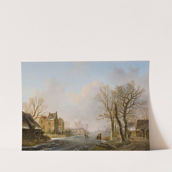 Skaters On A Frozen River, Dordrecht by Willem De Klerk