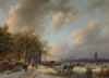 Skaters On A Waterway With A Koek-En-Zopie Beyond