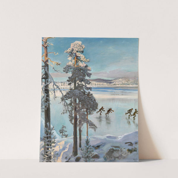 Skaters on Lake Ruovesi (1896) by Akseli Gallen-Kallela
