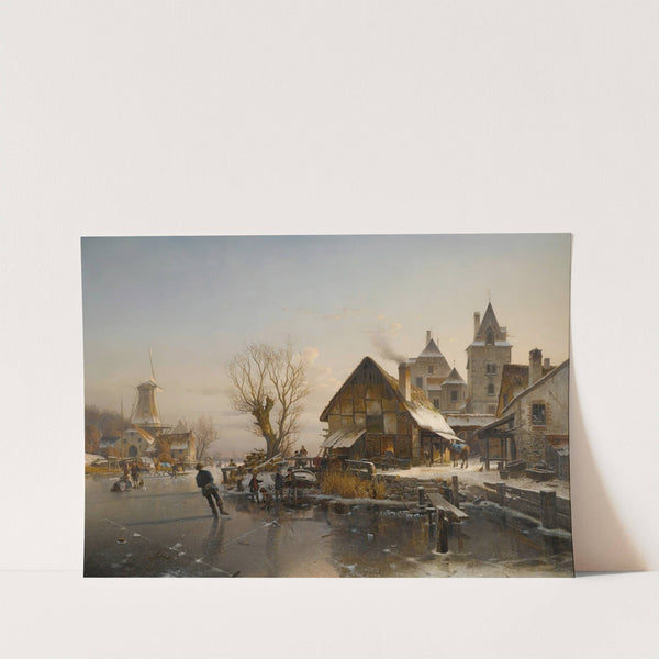 Skaters On The Canal by Johannes Bertholomäus Duntze