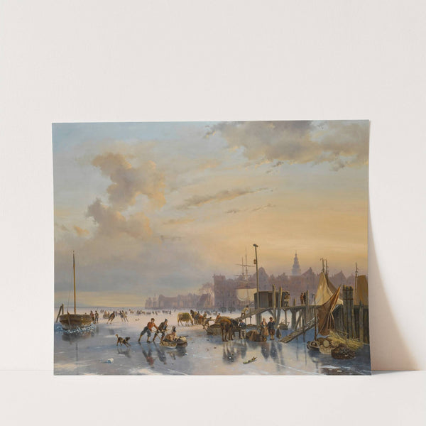 Skaters on the IJ, Amsterdam by Nicolaas Johannes Roosenboom