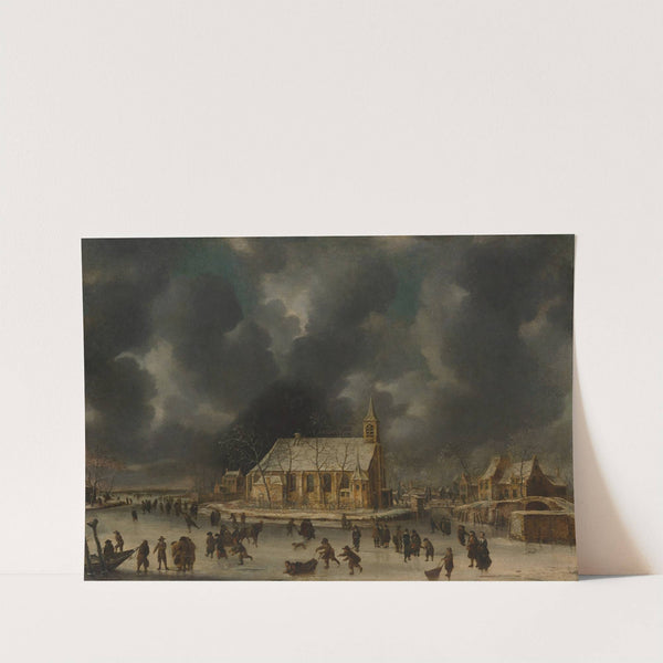 Skating at Sloten, near Amsterdam by Jan Abrahamsz Beerstraaten