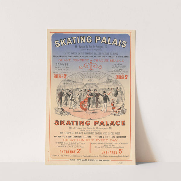 Skating-Palais… 55 Avenue du Bois de Boulogne la plus vaste et la plus grandiose salle de patinage du monde (1877) by Jules Chéret