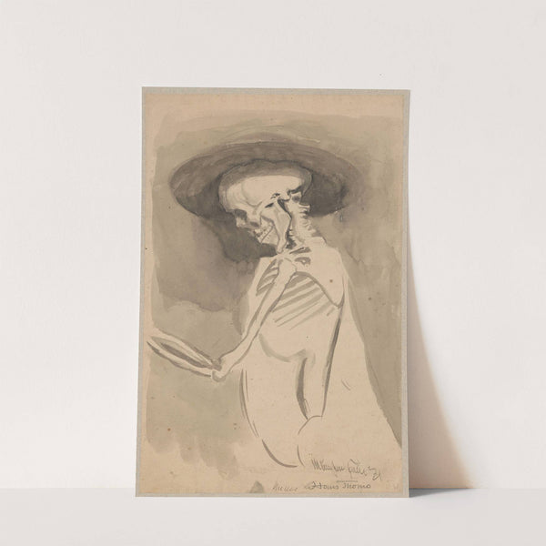 Skeleton in a hat (1871) by Hans Thoma