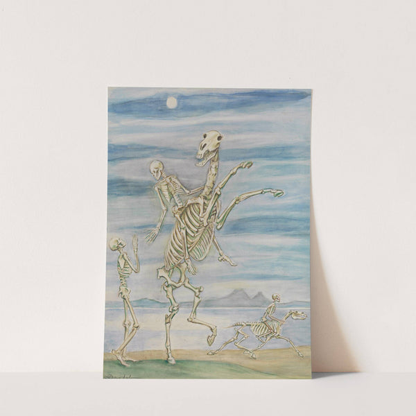 Skeleton on Horseback by Nils Dardel