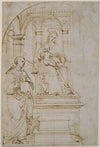 Sketch for an enthroned Virgin and Child with Saint Nicholas of Tolentino