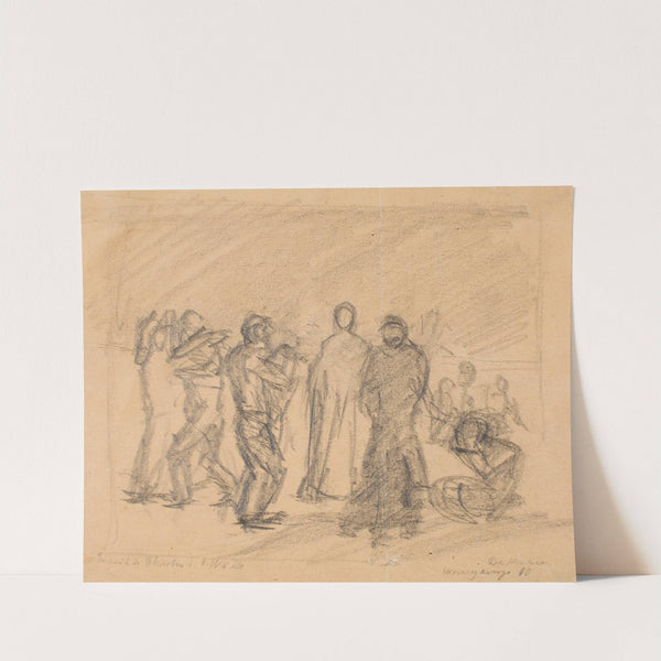 Sketch for Christ in the Desert (1910) by Max Beckmann