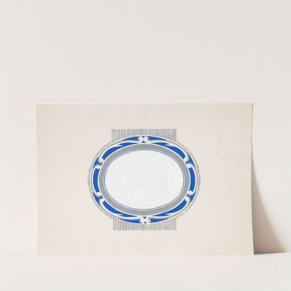 Sketch for oval medallion and 'Ruppert Beer' blue and silver logo by Winold Reiss