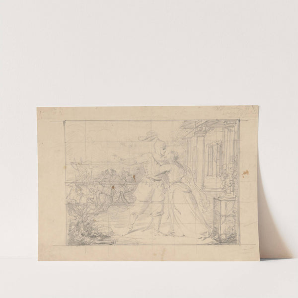 Sketch for the painting ‘Farewell to Wacław with Maria’ (the theme taken from the poem ‘Maria’ by Antoni Malczewski) (1847) by Józef Simmler