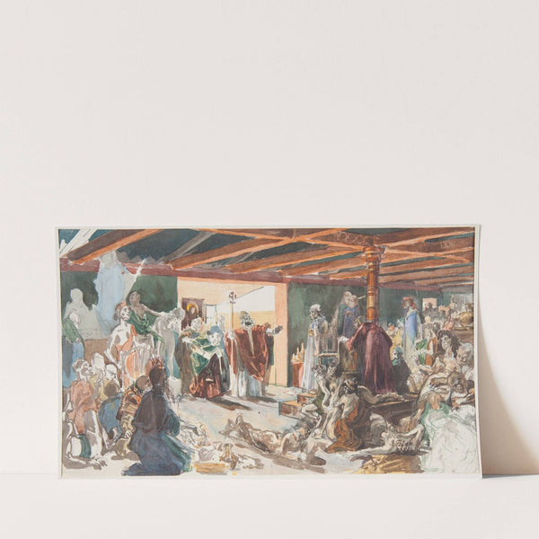 Sketch for the painting ‘Pope Leo the Great before Attila the Hun’ (1894–1895) by Józef Mehoffer