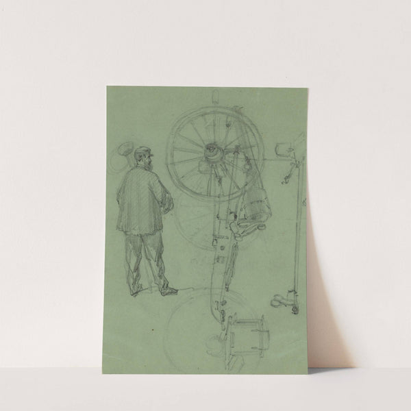 Sketch of a cannoneer and a cannon by Alfred Rudolph Waud