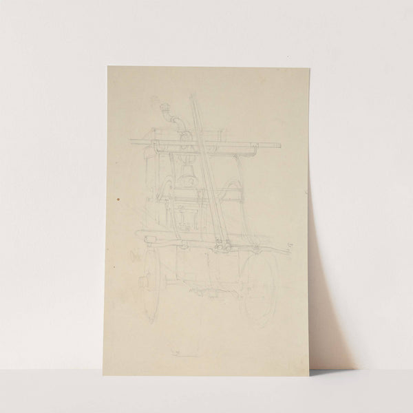 Sketch of a fire engine showing only one bell by John Rubens Smith