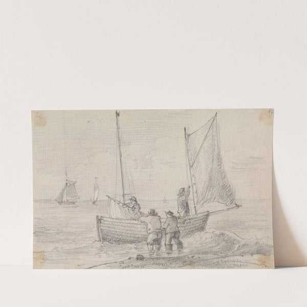 Sketch of a Group Preparing the Sails near the Shore, Hastings by Thomas Hastings