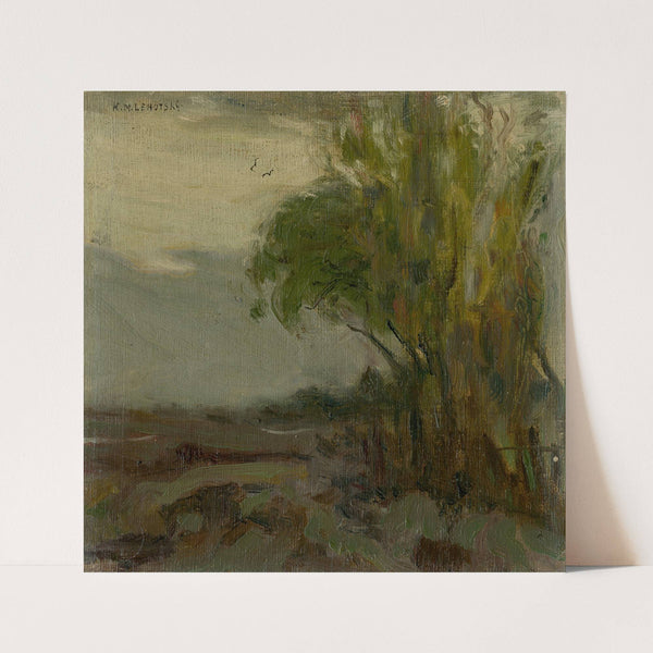 Sketch of a Landscape with a Tree in a Foreground (1900–1910) by Karol Miloslav Lehotský