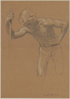 Sketch of a naked boy leaning forward (1880 - 1900)