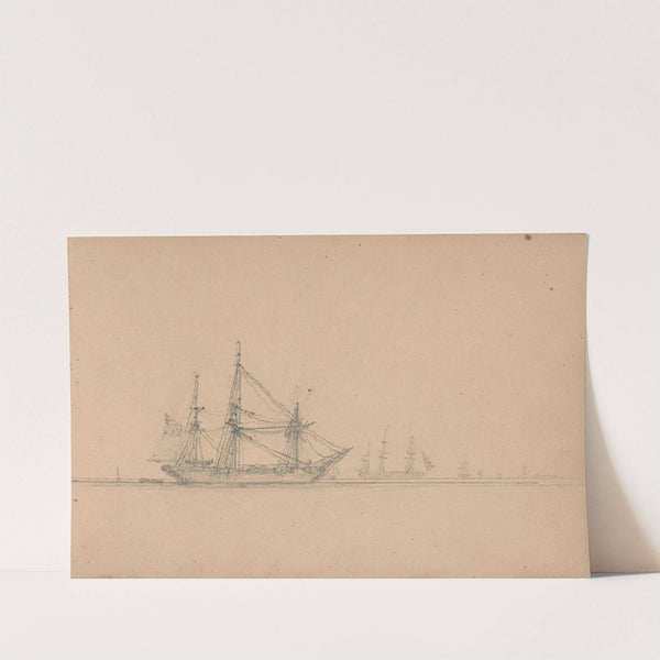 Sketch of a Ship with Ships in the Distance (1863) by Clarkson Stanfield