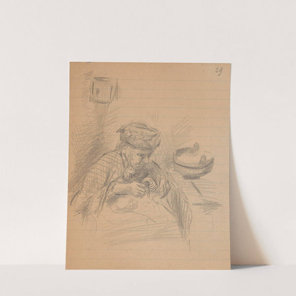 Sketch of a sitting elderly woman in the interior (1884-1887) by Stanisław Wyspiański