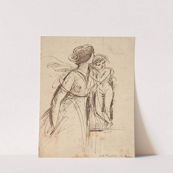 Sketch of a Woman and Child by William Edward Frost