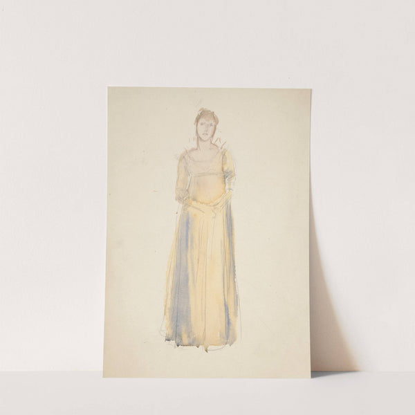 Sketch of a woman (dressed in yellow) by Edwin Austin Abbey