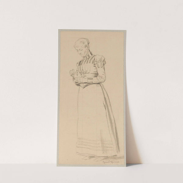 Sketch of a Woman in a Long Dress with Tilted Head (1865 - 1924) by Hans Thoma