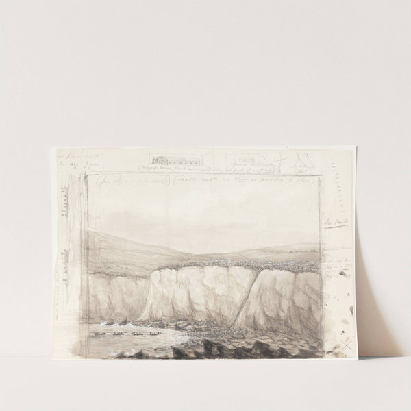 Sketch of Boats near a Cliff by British 19th Century