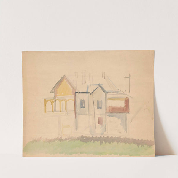 Sketch of buildings by Zygmunt Waliszewski