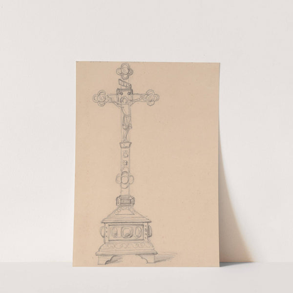 Sketch of crucifix for the painting 'Queen Jadwiga's Oath' by Józef Simmler