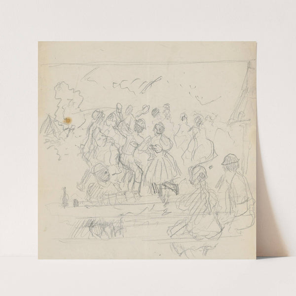 Sketch of Dancing Group (1920–1940) by Gustáv Mallý