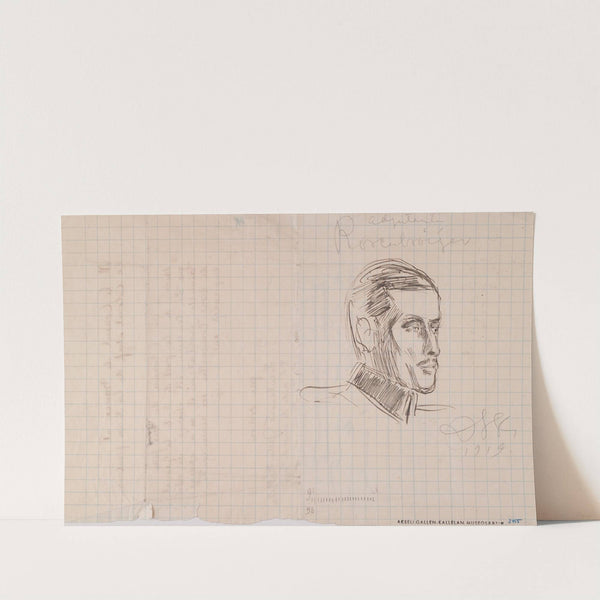 Sketch of Edvin Bertel Rosenbröijer, Adjutant for Marshal Carl Gustaf Emil Mannerheim (1918) by Akseli Gallen-Kallela