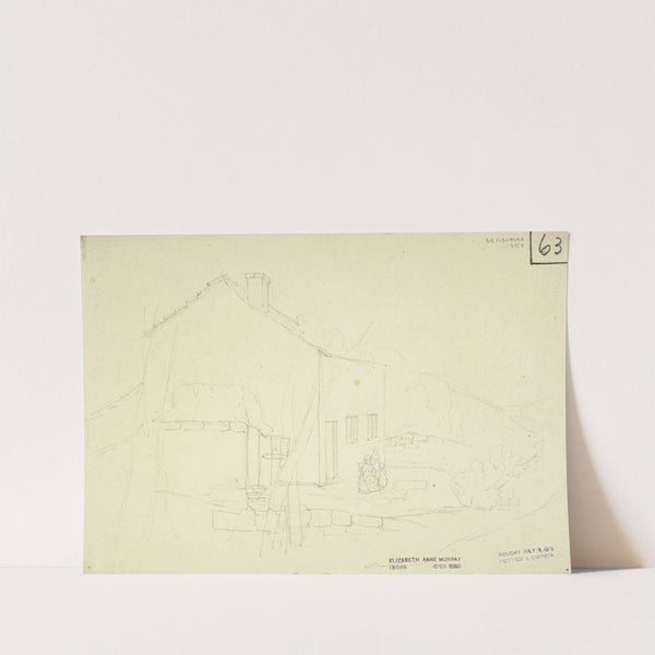 Sketch of House with Mother and Children by Elizabeth Murray