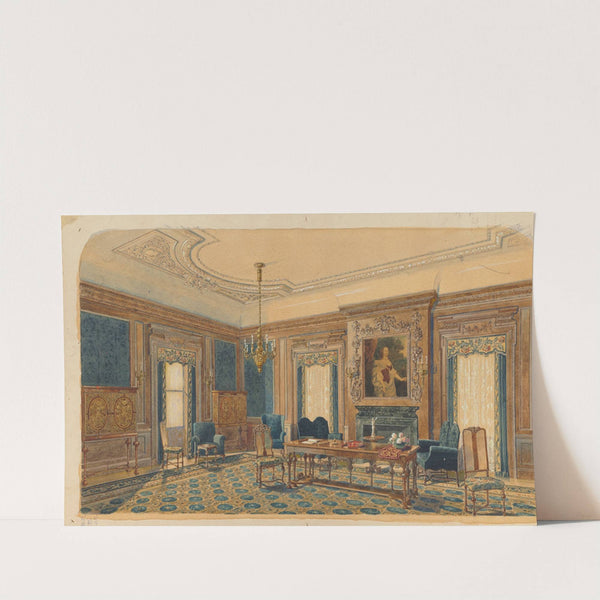 Sketch of Interior Design (before 1918) by August Frederick Biehle, Sr.