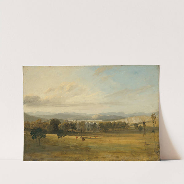 Sketch of Leighton Hall, Lancashire, the hills of the Lake District beyond by John Constable
