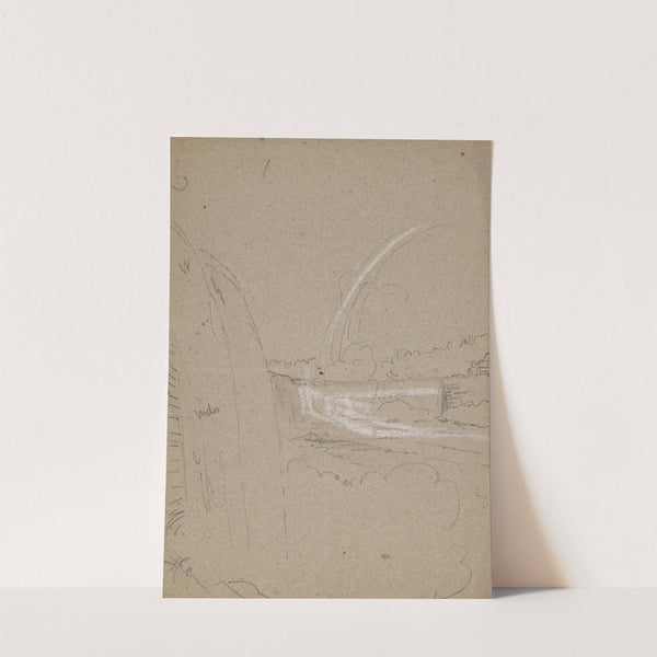 Sketch of Niagara Falls from the American side (1850-1860) by James Fuller Queen