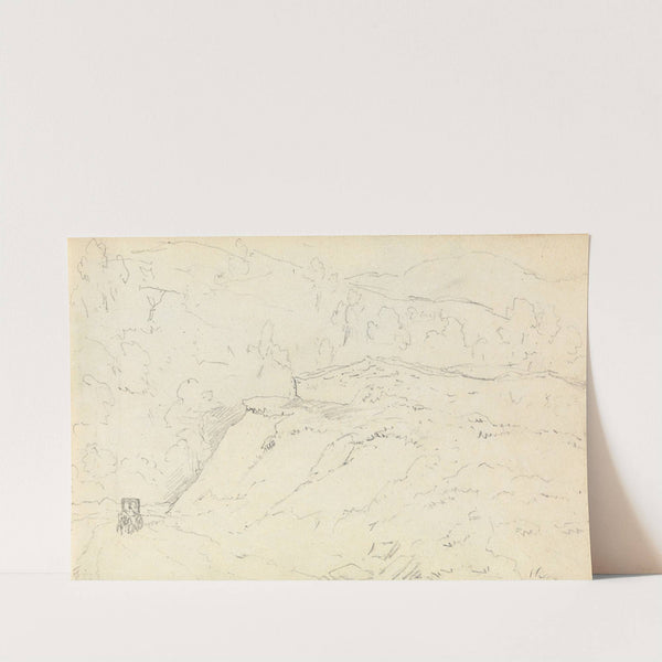 Sketch of Rural Landscape with Horse-Drawn Carriage by Thomas Bradshaw